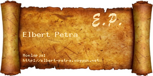 Elbert Petra névjegykártya